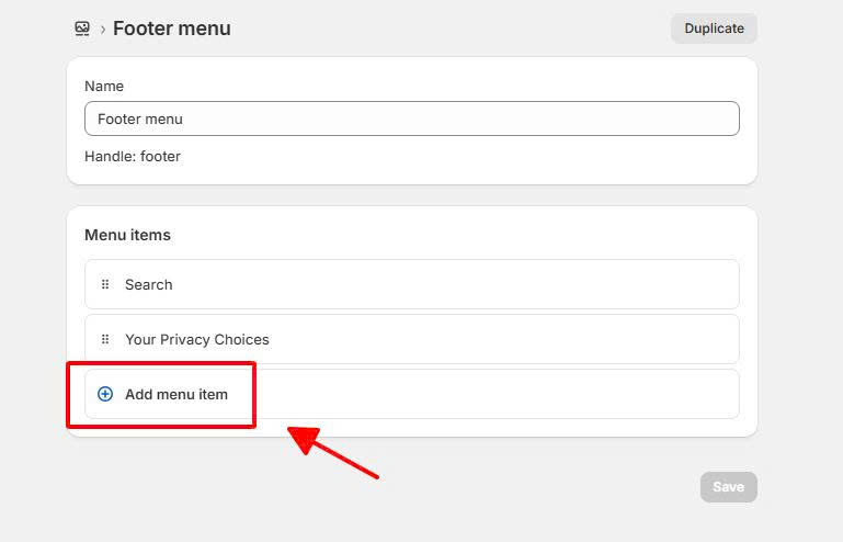 Add Menu Item