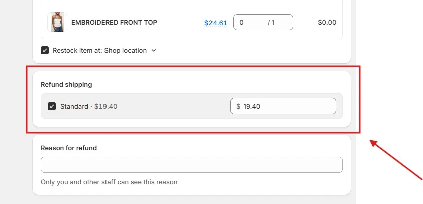 Shipping Cost Chosen As Part Of The Refund For A Delayed Order