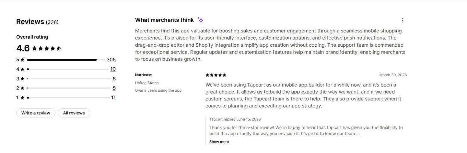 Tapcart Merchant Reviews