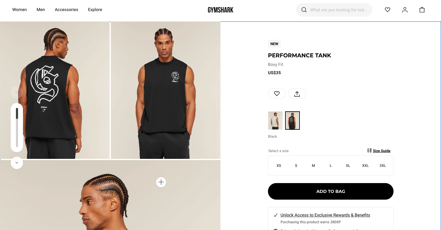 Gymshark Product page
