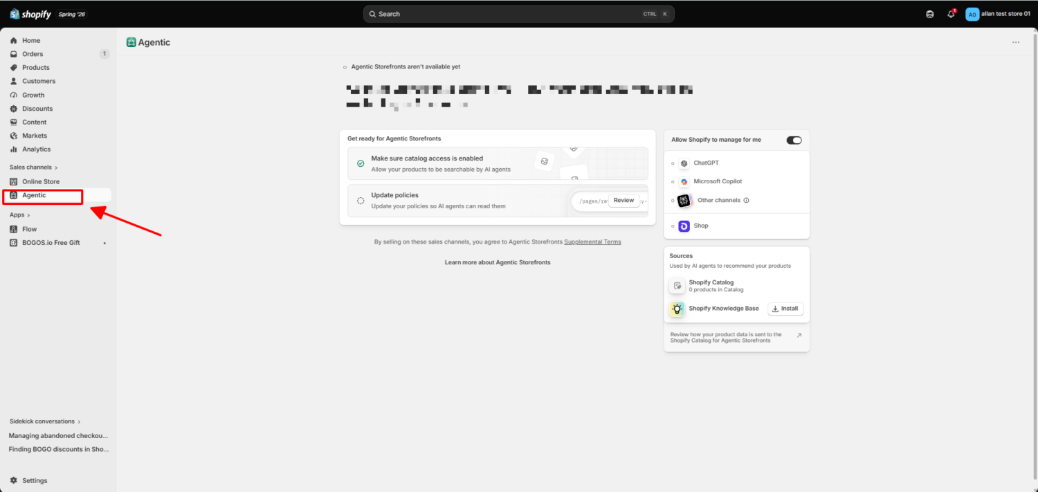 Shopify agentic storefronts
