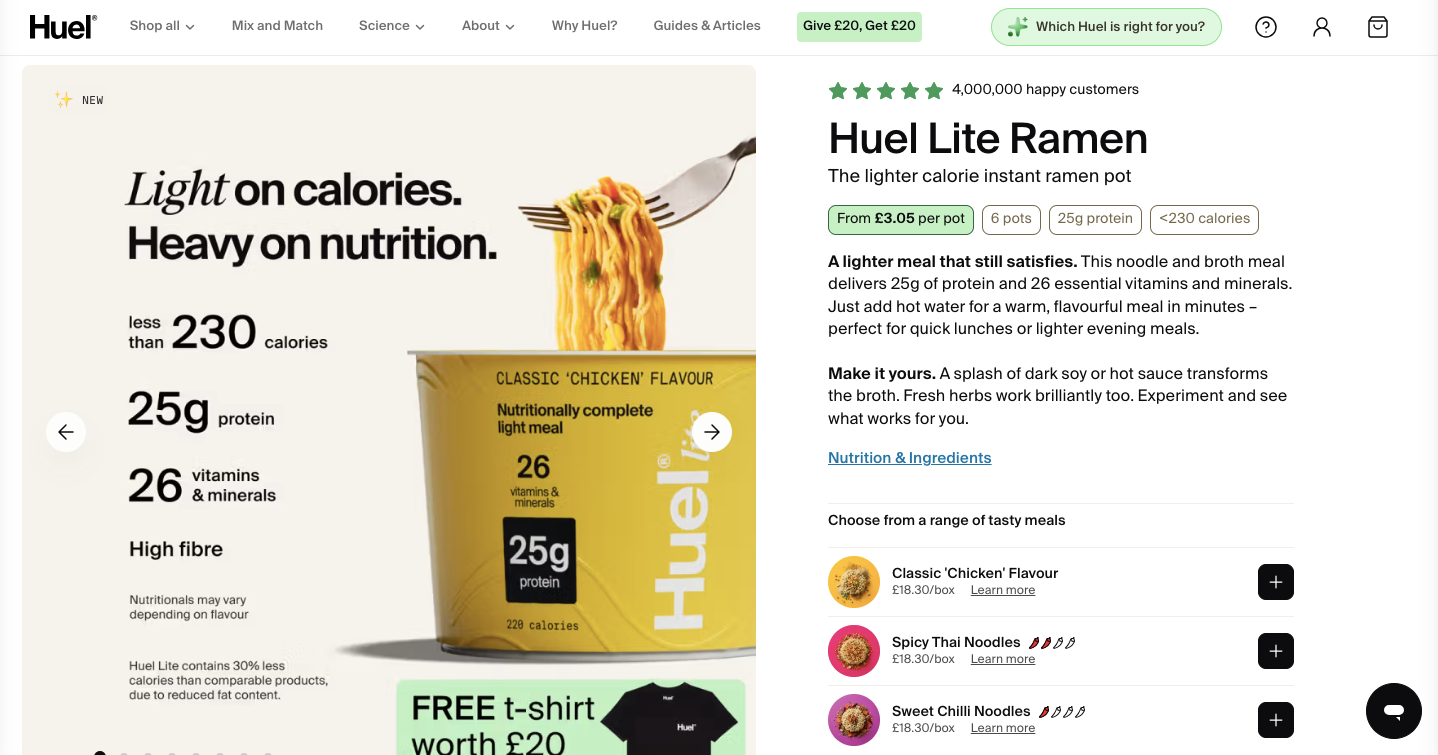 Huel product page
