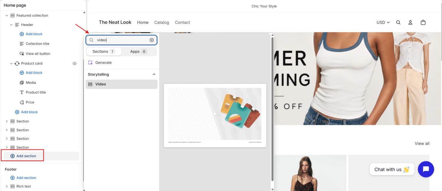 Add new section
