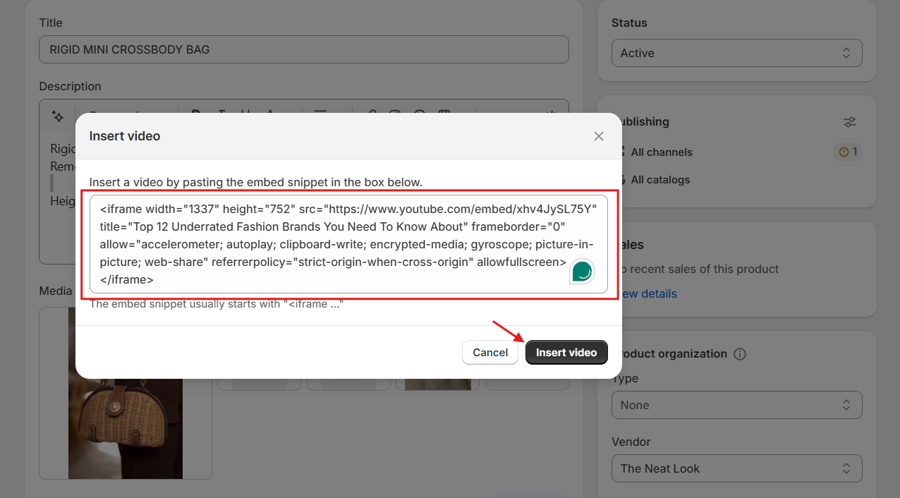 Paste the embed code
