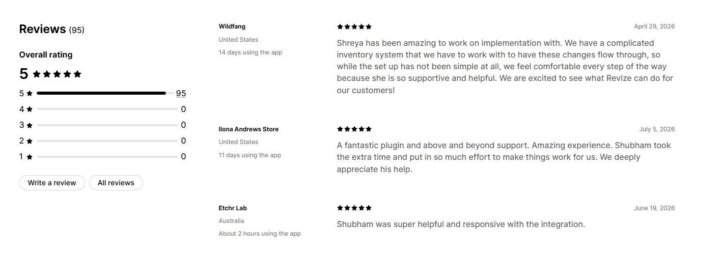 Revize Merchant Reviews