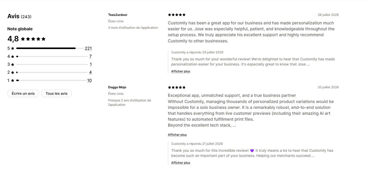 Customily Merchant Reviews