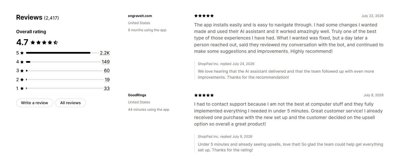 Infinite Merchant Reviews