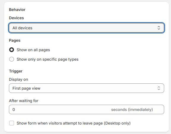 Set Popup Trigger