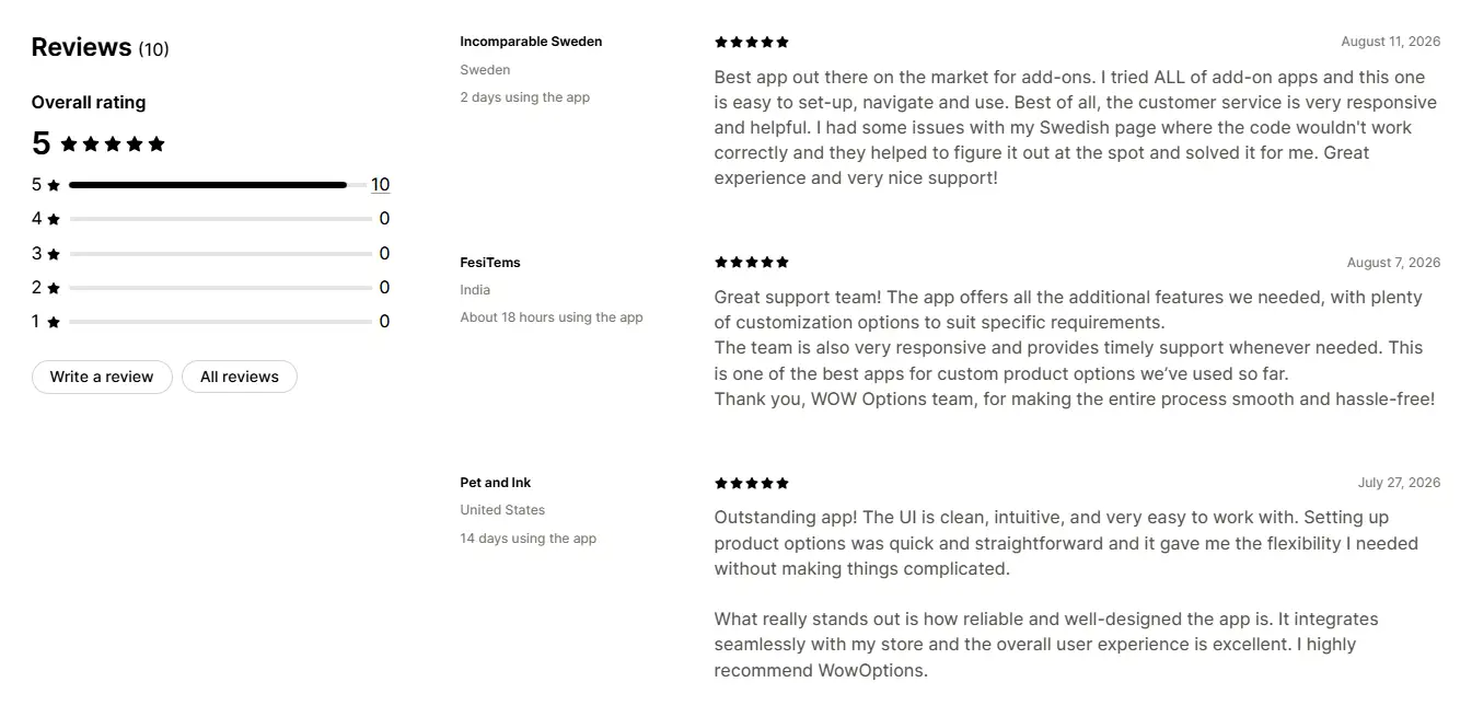 What Other Merchants Say For Wow Custom Product Options By Wowapps
