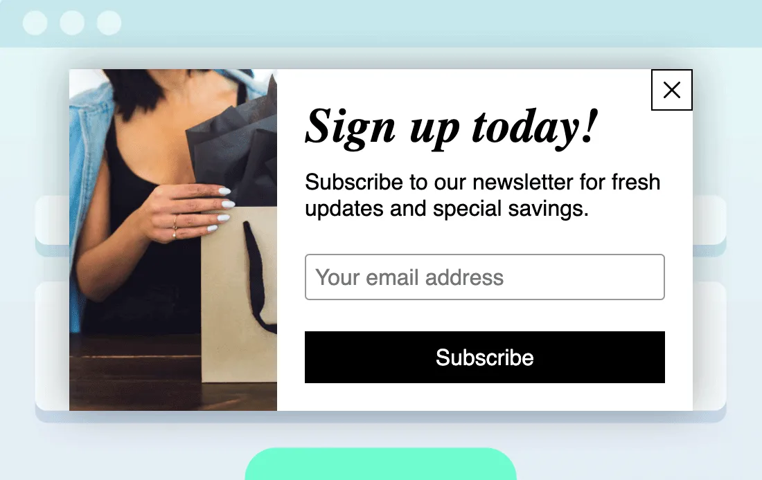 Email And Newsletter Signup Pop Up