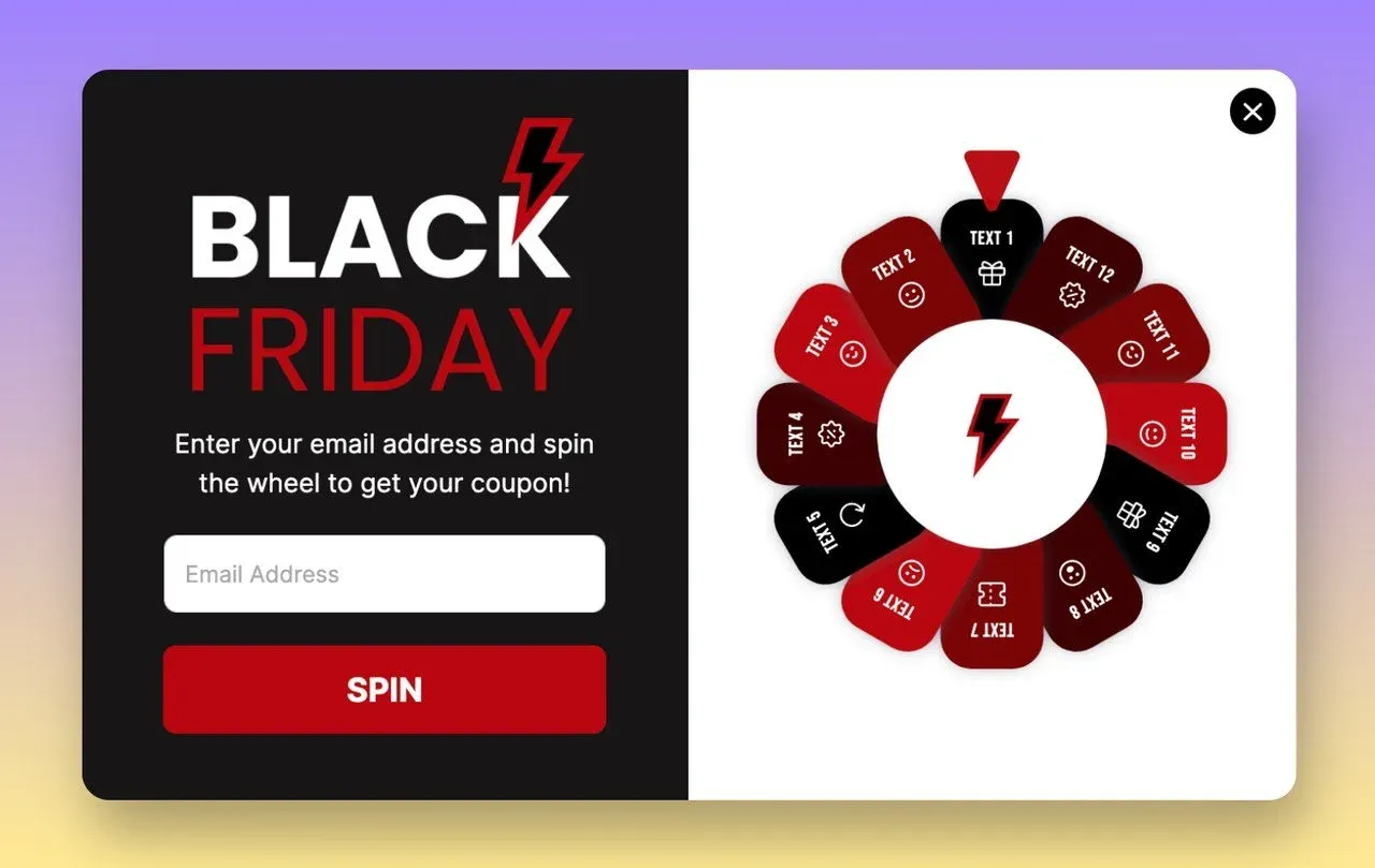 Spin The Wheel Pop Up