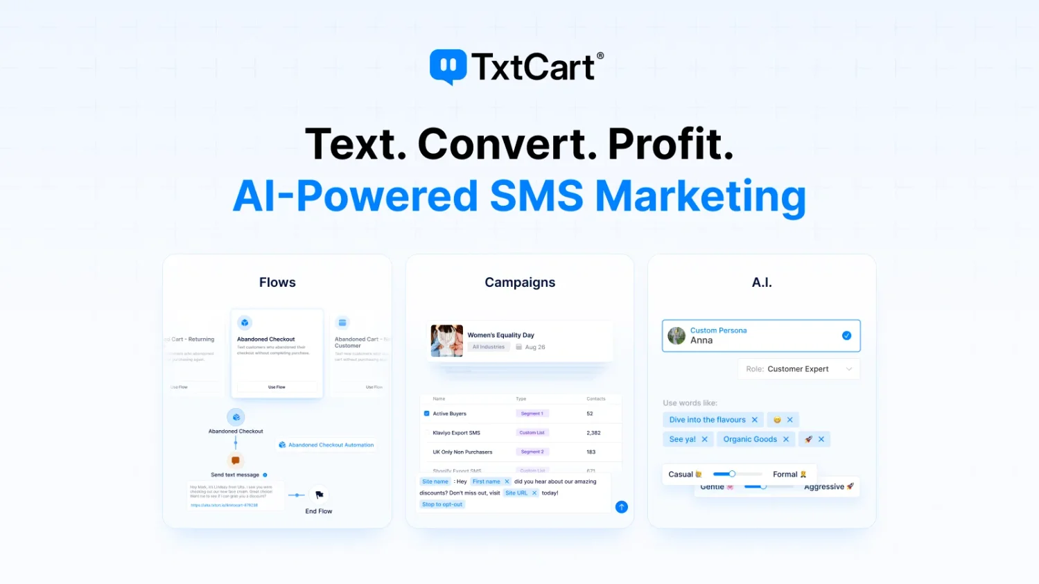 TxtCart Shopify app
