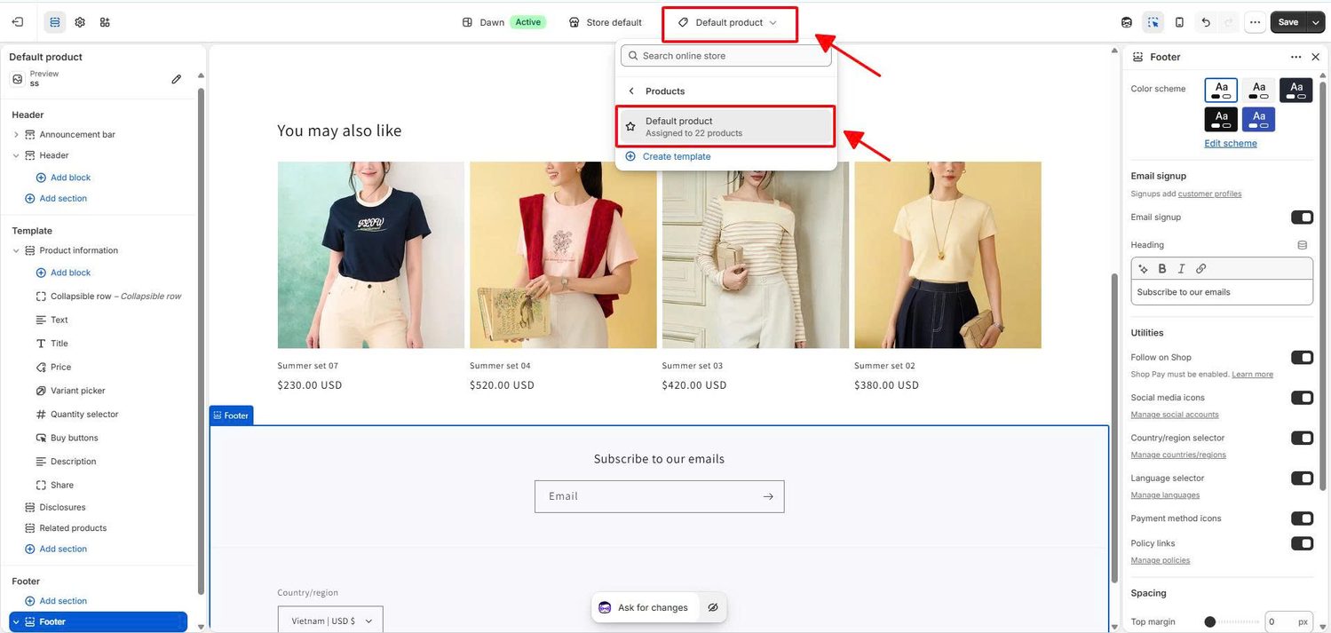Select Product Template