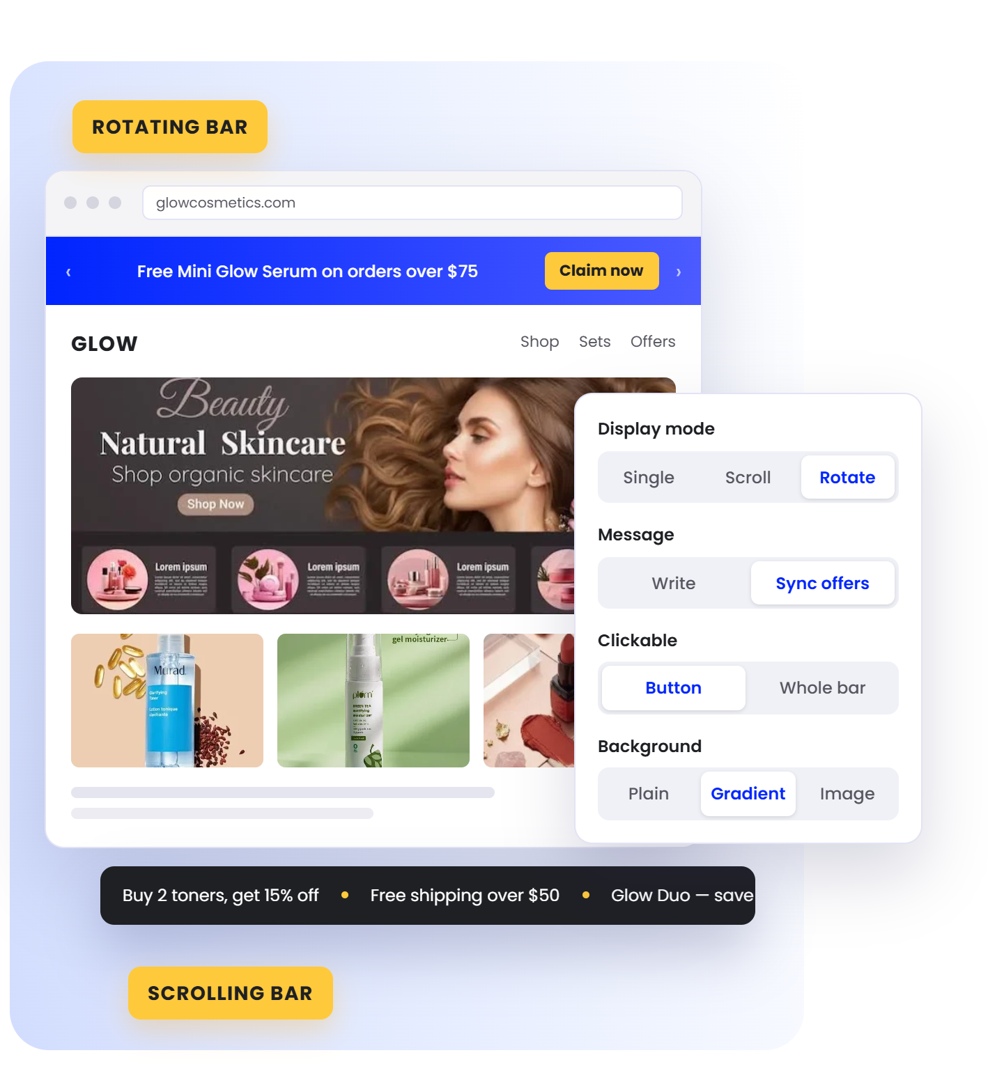 Bogos Feature Elements Annoucement Bar