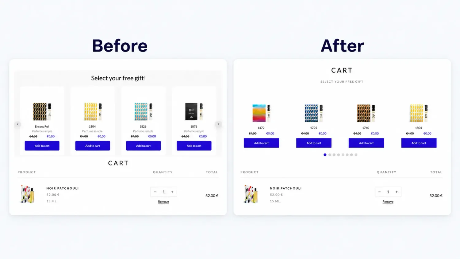 Before And After Cart Ui Comparison