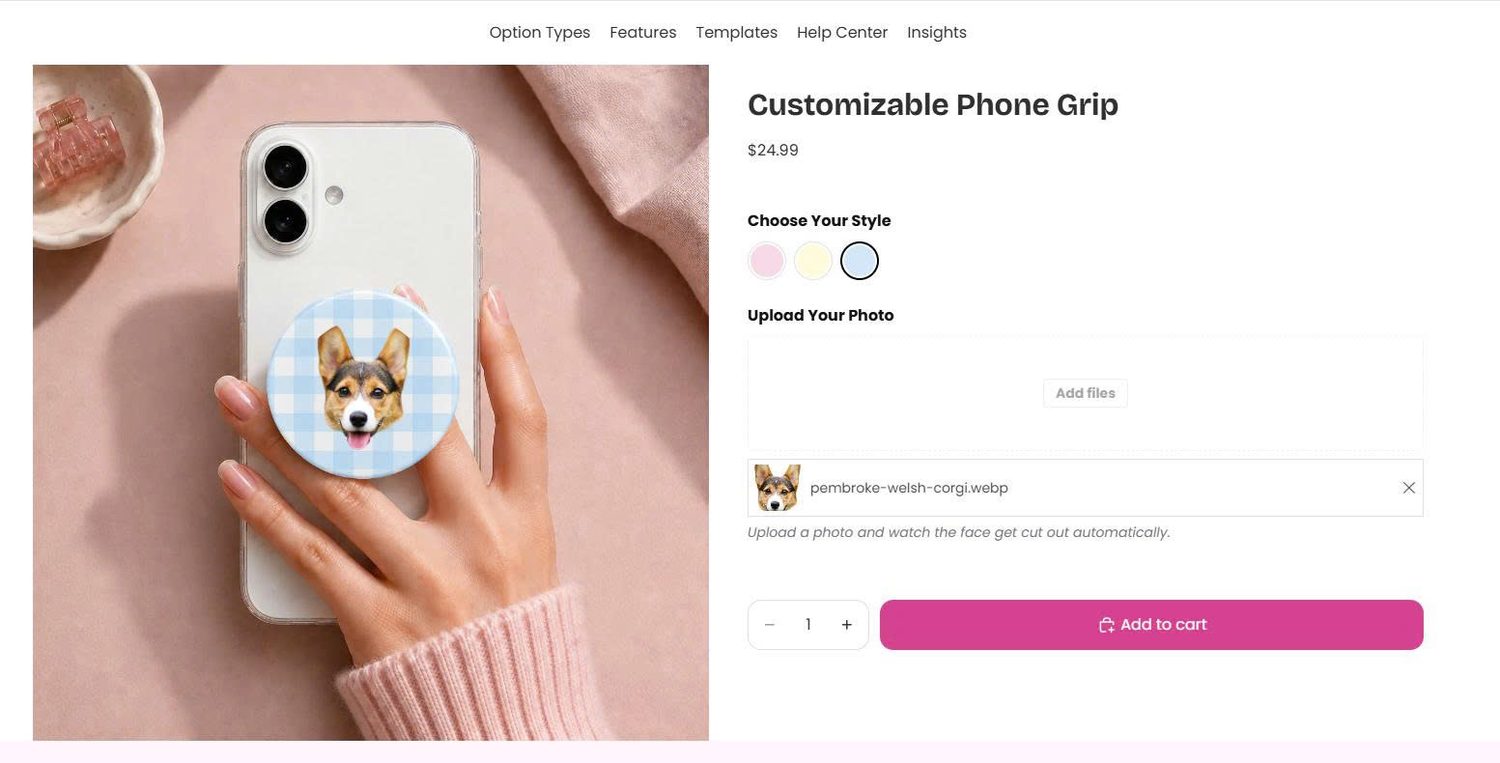 Customizable Phone Grip