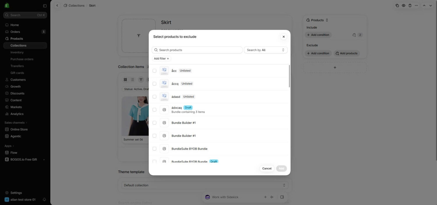 Exclude Products In Collection