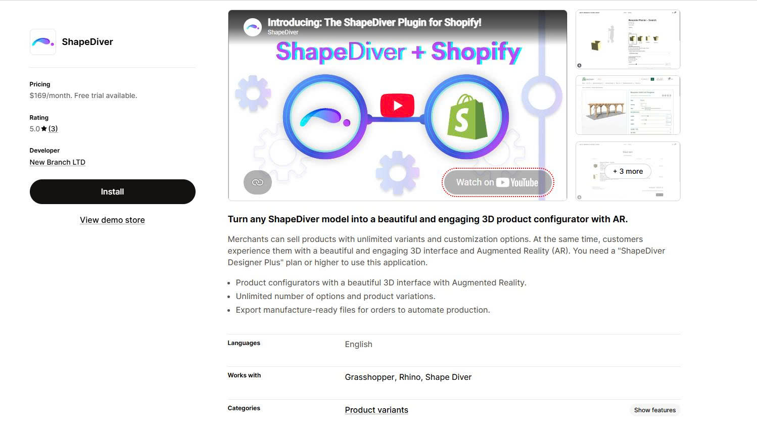 Shapediver Shopify App