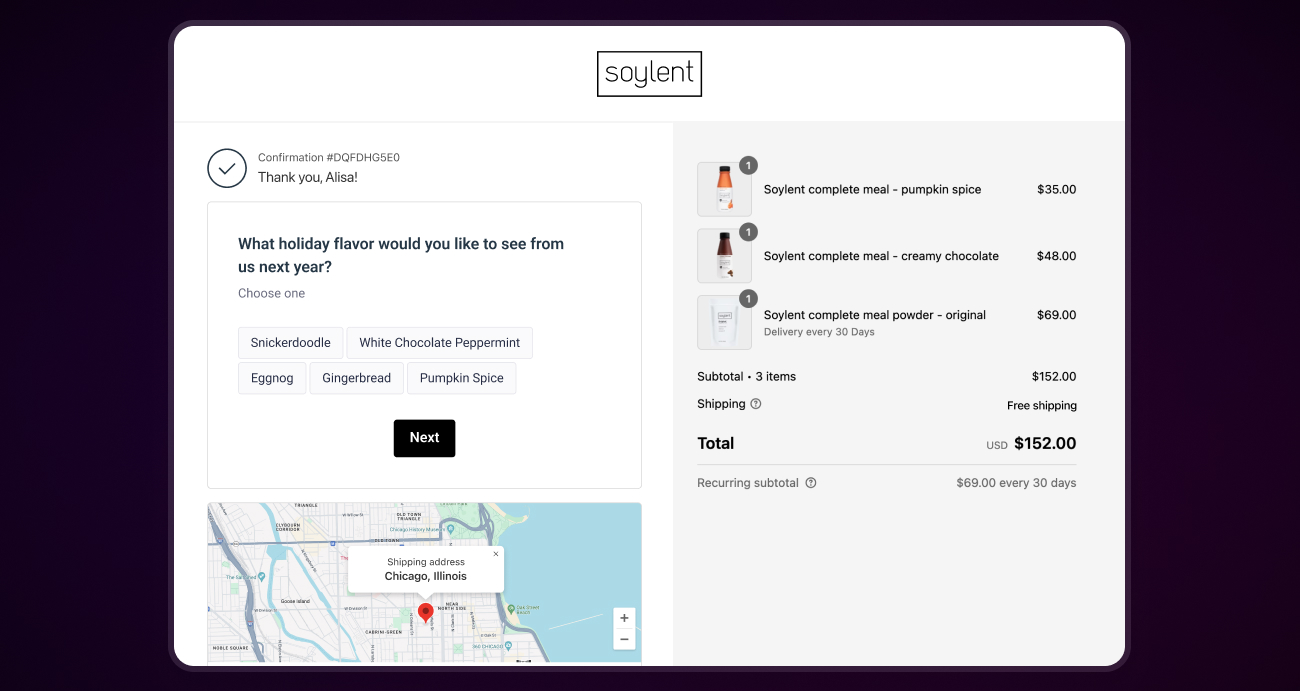 Shopify Post Purchase Survey Example