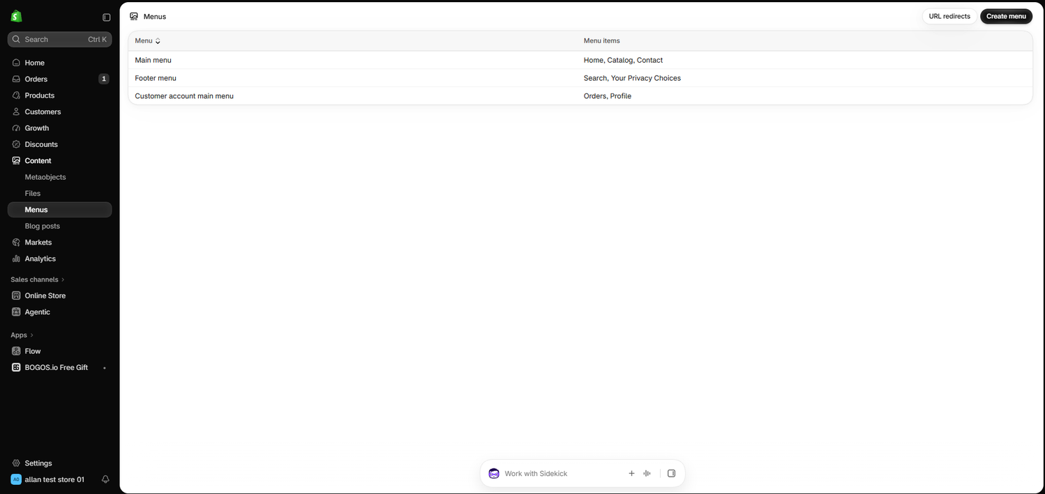 Add collections to your main menu